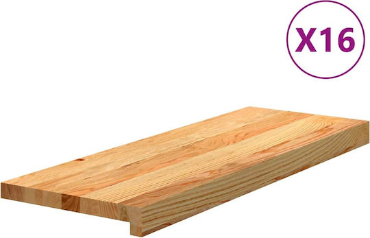 Vidaxl Treppenmatten 16 Stk. Hellbraun 70x30x2 cm Eichenholz Braun