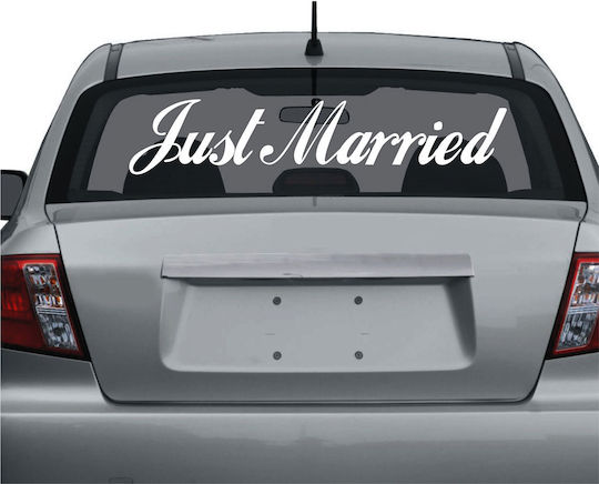 Decorative Sticker Glass Car Sticker Just Married - Reverse Direction (inside From The Glass) 1pcs Orafol