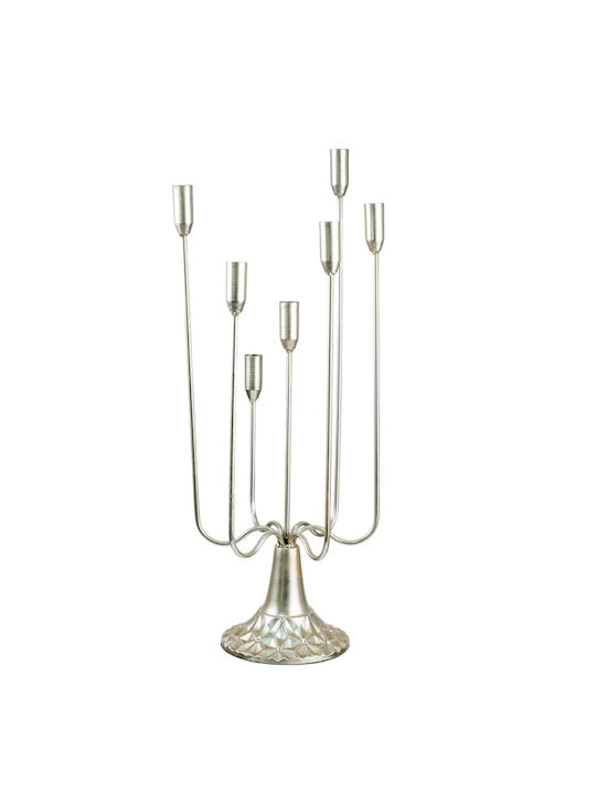 Zen Collection Kerzenhalter Metall in Silber Farbe 23.5x59.5x20cm 1Stück