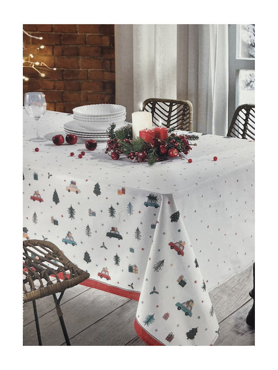 Vallesusa Christmas Tablecloth White L180xW150cm.