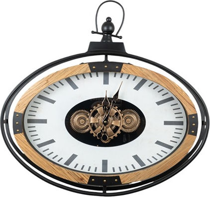 Zen Collection Wanduhr Hölzernes Schwarz 65x8cm