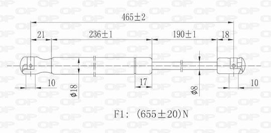 Open Parts Trunk Shock for Ford Focus