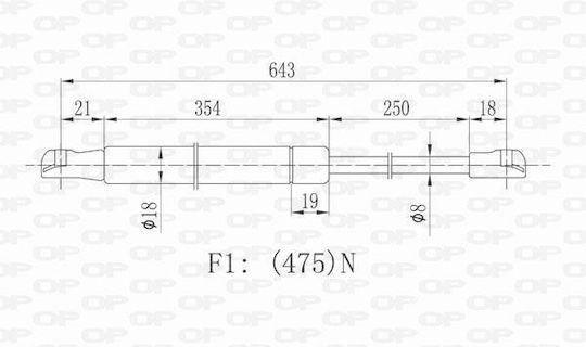 Open Parts Kofferraum-Schock für Opel Agila