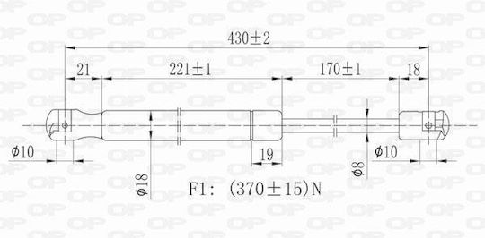 Open Parts Αμορτισέρ Πορτ Μπαγκάζ για Toyota Yaris