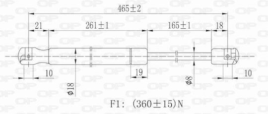 Open Parts Αμορτισέρ Πορτ Μπαγκάζ για Hyundai i10