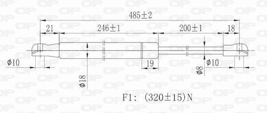 Open Parts Αμορτισέρ Πορτ Μπαγκάζ