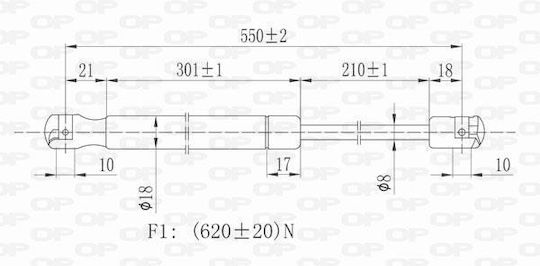 Open Parts Trunk Shock for SsangYong Rexton