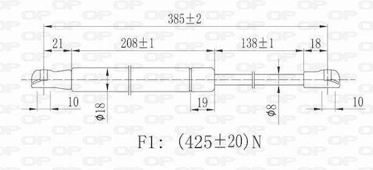 Open Parts Αμορτισέρ Πορτ Μπαγκάζ για Renault Twingo