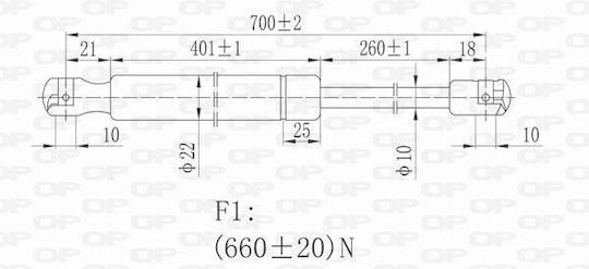 Open Parts Αμορτισέρ Πορτ Μπαγκάζ για Citroen Berlingo