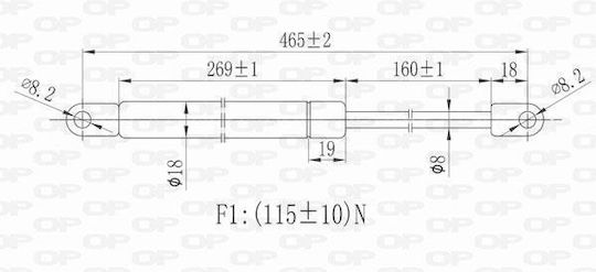 Open Parts Αμορτισέρ Πορτ Μπαγκάζ για Suzuki Jimny