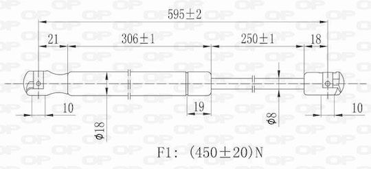 Open Parts Αμορτισέρ Πορτ Μπαγκάζ για Citroen Xsara