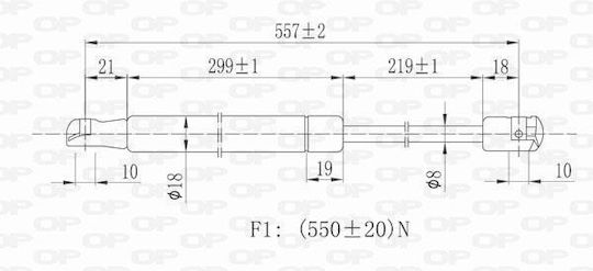Open Parts Trunk Shock for Hyundai Santa Fe