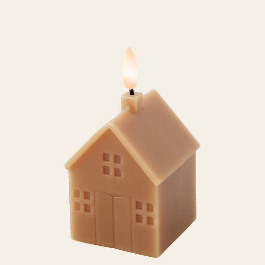 Beauty Home Weihnachtskerze Braune Haus 11,5x6cm