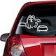 Hungry Kitty Car Sticker Dark Blue