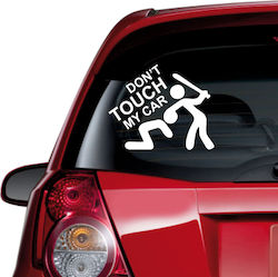 Car Sticker Don't Touch My Car 02 White