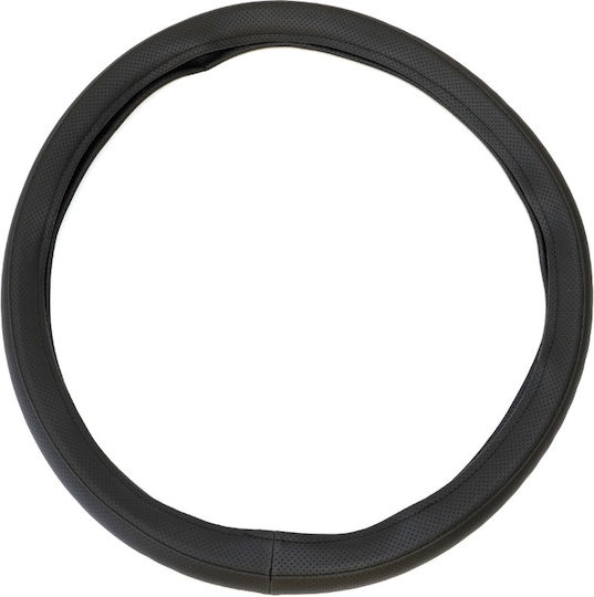 Umbrella Car Steering Wheel Cover Leather Black with Black Stitching