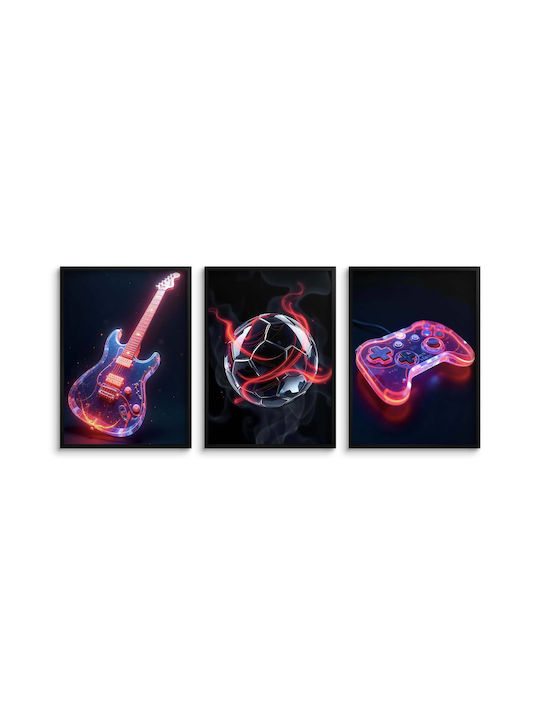 Wall Posters Youth Room Pad Football Guitar 3x50x70