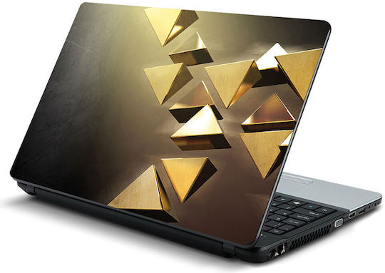 Autocolant Laptop Triunghiuri Aurii 20" 47cm X 33cm