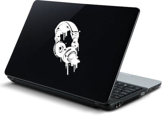Laptop-Aufkleber Kopfhörer 2 Schwarz