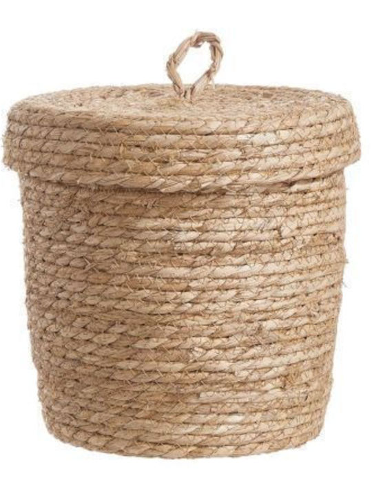 Butlers Coș Decorativ Din Paie Cu Capac Bej 25x25cm