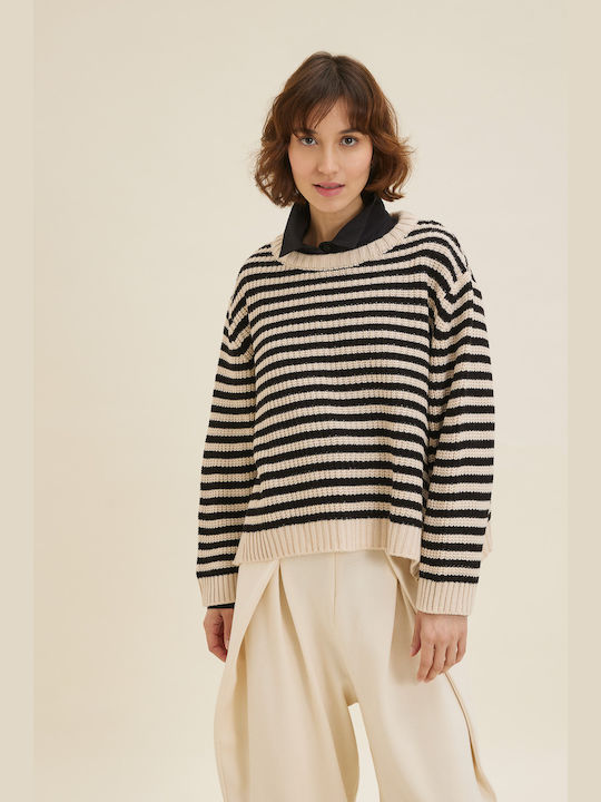 Namaste Women's Sweater Striped Beige