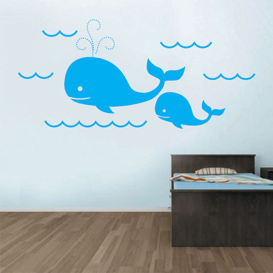 Kids Wall Sticker Whales Reverse Direction Inside Glass