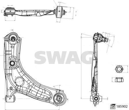 Носач преден десен Peugeot 108 Citroen C1 Aygo-swag-sw33110143