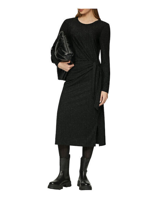 Rochie Midi Tricotată Neagră