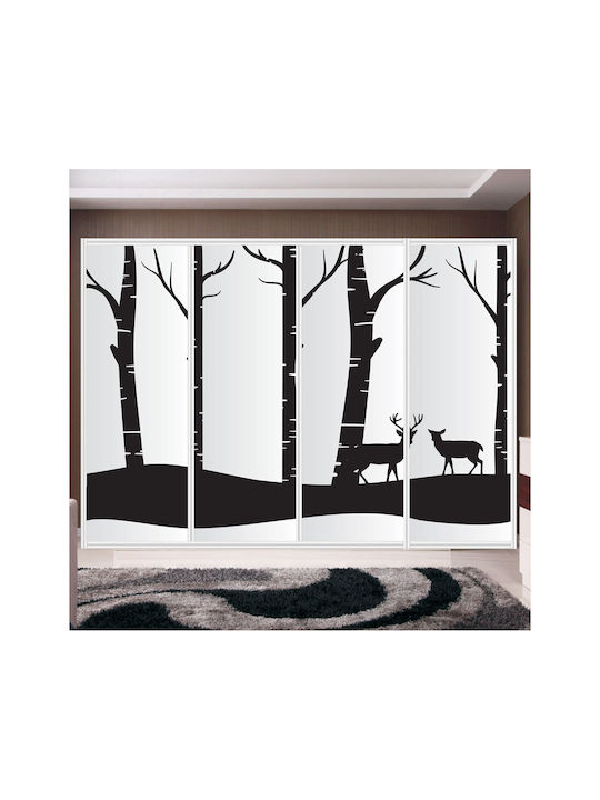 Blauer Wald Kleiderschrank Aufkleber