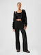 Damen Stoffhose mit Gummiband Schwarz