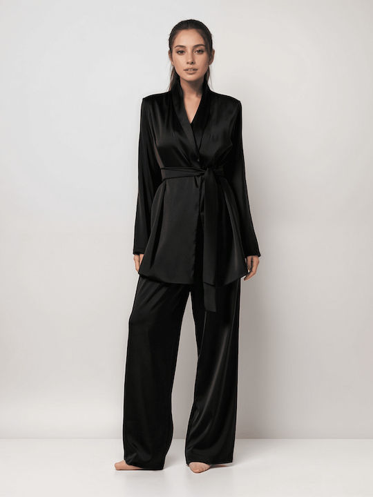 Femei Black Set cu Pantaloni cu elastic
