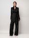 Femei Black Set cu Pantaloni cu elastic