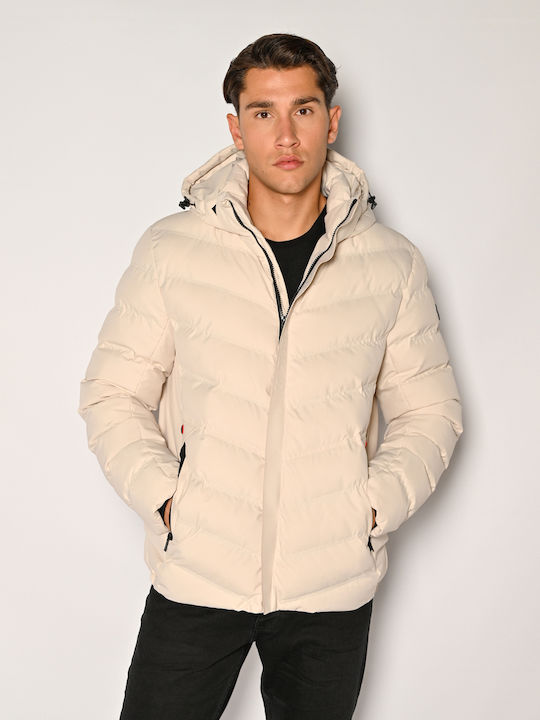 Brokers Jeans Μπουφάν Puffer Ecru