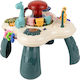 2in1 Happy Zoo Lernspielzeug-Tisch für Babys von Idealstore, inklusive Zugwaggons, drehbare Tiere, Lenkrad, abnehmbares interaktives Panel mit Licht- und Soundeffekten, bewegliche Elemente, Ein-/Ausschalter