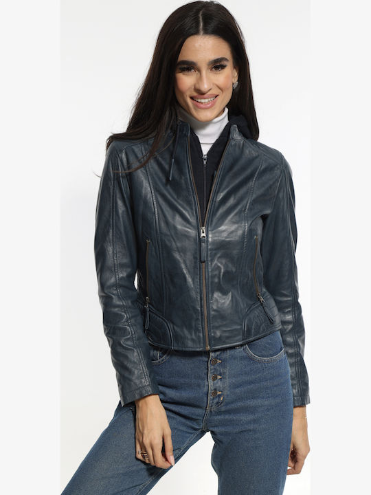 Newton Leather Crop Δερμάτινο Γυναικείο Μπουφάν...
