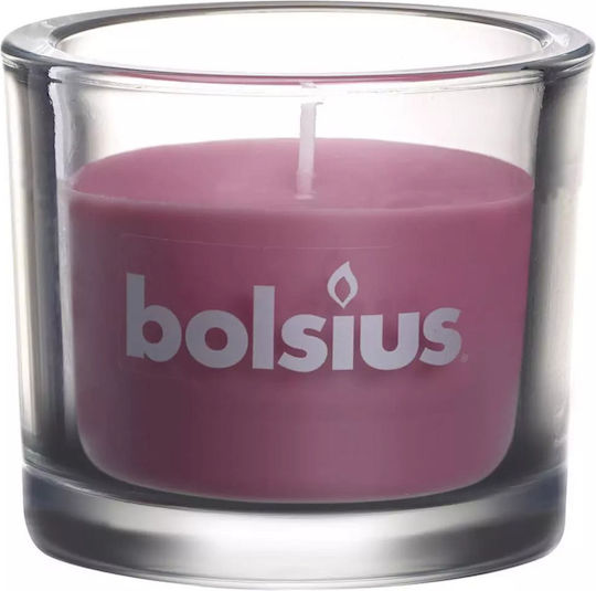 Funkelnder Harmonie-Kerzenhalter aus Glas 80/90 Bolsius Rosa