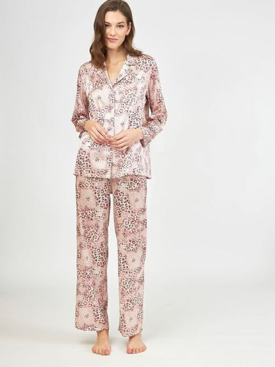 Harmony Set Pijamale pentru Femei Satin Pink
