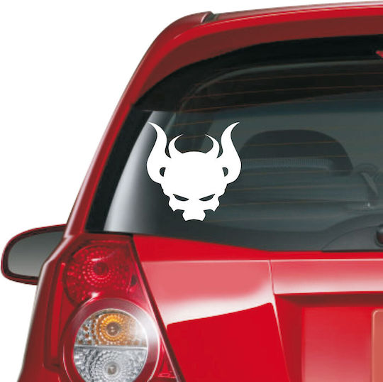 Car Sticker Skull 04 White