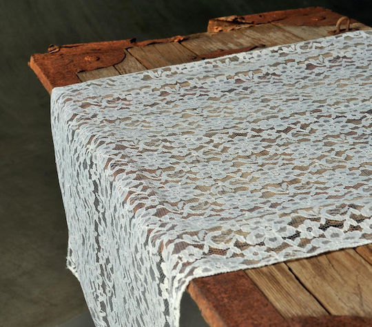 Ραννερ Δαντελα Λουλουδι Λευκό 34 Cm X 2.5 M Beauty Home