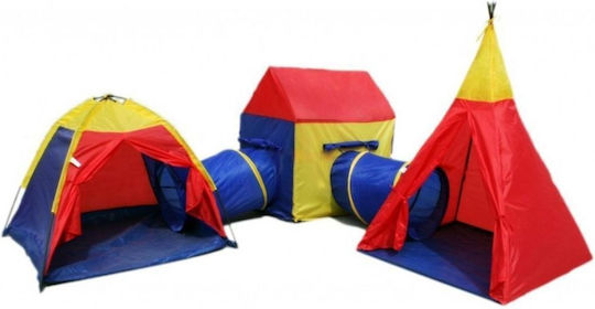 Isp Iplay Zonă de Joacă 5 în 1 Protecție UV pentru Copii Multifuncțională pentru Utilizare Interioară și Exterioară Cort Casă Igloo cu 2 Tuneluri Intermediare