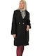 Wolle Damen black Mantel mit Knöpfen