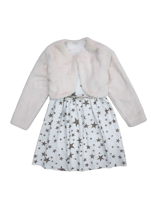 Evita Kinderkleid White Leo Stars Weiß