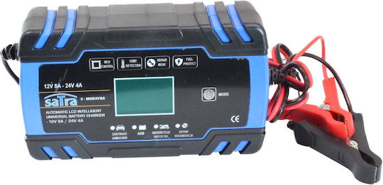 Satra Φορτιστής Μπαταρίας Αυτοκινήτου 12/24V 8A/4A