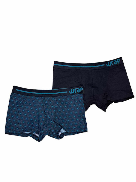 Herren Boxershorts Black, Petrol 2Packung