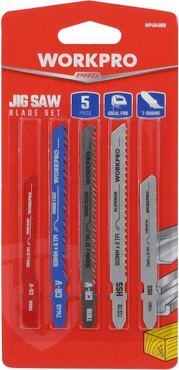 WorkPro WP404060 Jig Saw Blades for Metal and Wood 5 Pieces