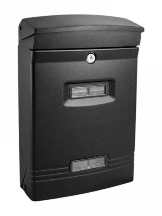 Technomax Външна Пощенска Кутия Inox в Черен Цвят 37x25x12см
