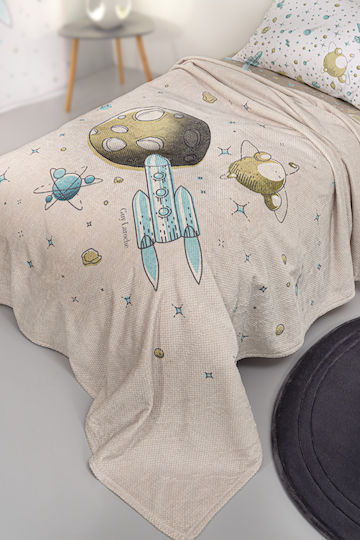 Guy Laroche Pătură Catifea Meteor Light Blue, Ecru 220x160cm