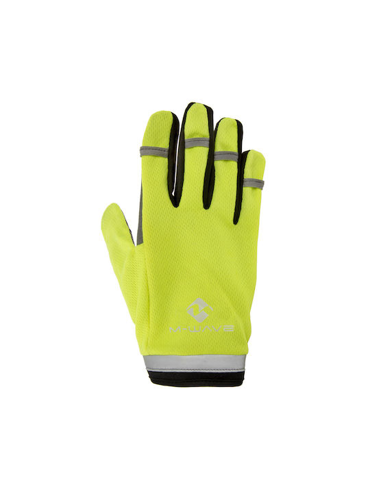 M-Wave Full Finger Cycling Gloves Adults Yellow