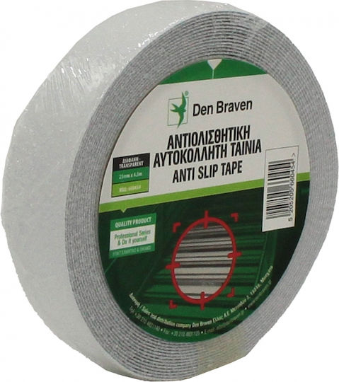 Anti-Slip Tape 4.5m X 25mm Transparent Den Braven
