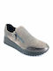Ανατομικά Γυναικεία Slip-On Δερμάτινα Γκρι